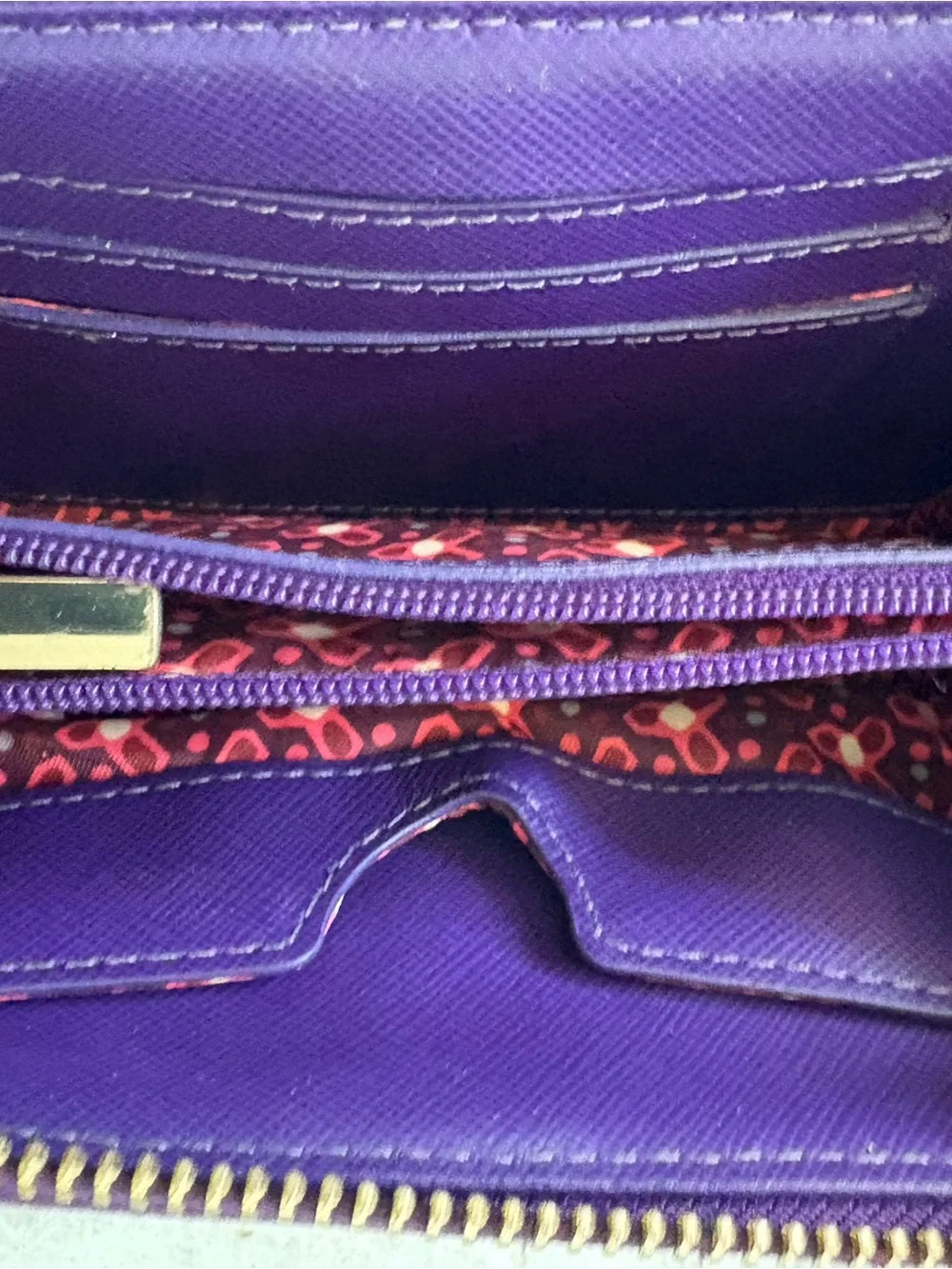 Tory Burch Deep Purple Zip-Around Continental Wallet